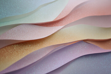 Abstract Pastel Wave Background with Sparkling Light Effects
