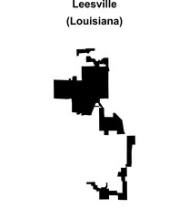 Leesville (Louisiana) blank outline map