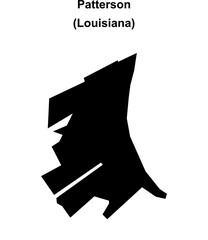 Patterson (Louisiana) blank outline map