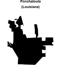 Ponchatoula (Louisiana) blank outline map