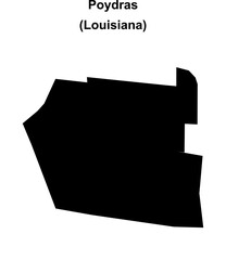 Poydras (Louisiana) blank outline map