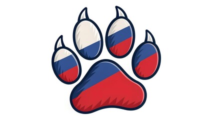 Bold Paw Print in Sharp Colors Signifying Loyalty