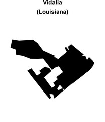 Vidalia (Louisiana) blank outline map