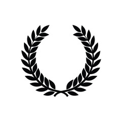 Obraz premium Laurel Wreath Vector Silhouette Circular Silver