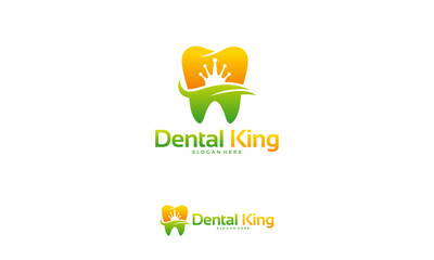 Dental King logo designs concept vector, Dental Crown logo template