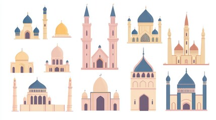 Fototapeta premium Islamic Mosques Collection. (3)