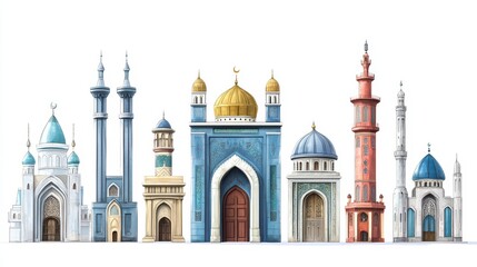 Fototapeta premium Islamic Mosques Collection. (1)