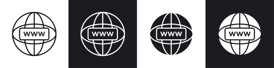 Url icon symbol collection on white background.