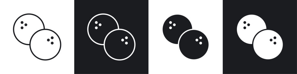 Coconut icon symbol collection on white background.