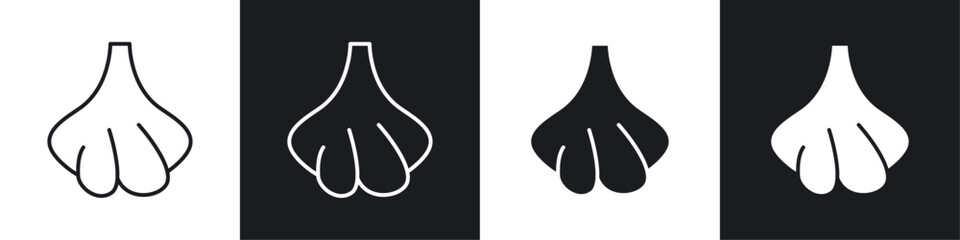 Garlic icon symbol collection on white background.
