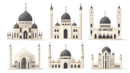 Fototapeta premium Islamic Mosques Collection. (7)