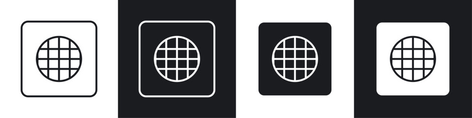 Manhole icon symbol collection on white background.