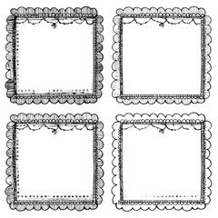 Groovy Y2K color scallop wavy frames, paired with retro funky borders and modern blank backgrounds, offer a stylish option for posters and photo frames, complete with psychedelic scallop pattern