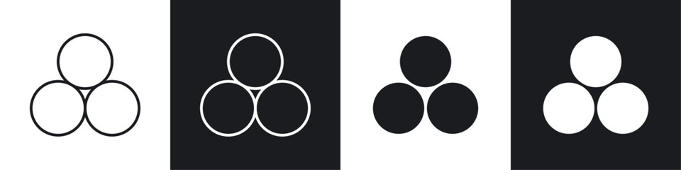 Ball pile icon symbol collection on white background.