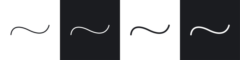 Tilde icon symbol collection on white background.