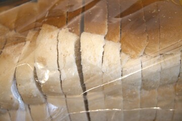 Sliced bread in transparent package.