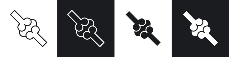 Joint icon symbol collection on white background.