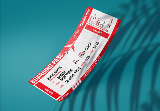 Airline Boarding Pass Mockup