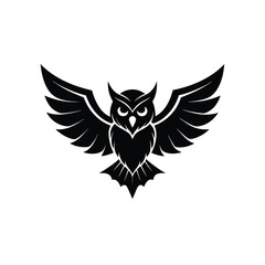 Obraz premium Owl Flight Vector Silhouette Gothic Wings