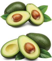 Fresh Avocados with Leaves
