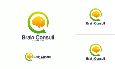 Brain Consult logo designs concept vector, Brain logo icon