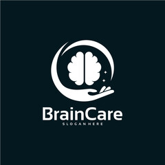 Brain Care logo template, Care logo designs, Brain symbol vector