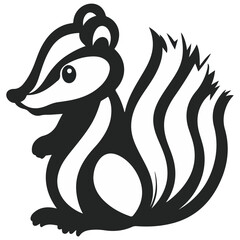 skunk, animal, vector, transparent background, creature, mephitis mephitis, cute, mammal, nature, polecat, rodent, wildlife, isolated