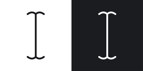 Cursor text icons collection in black and white filled and line versions