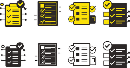 Checklist symbol set workflow management task completion to do list project planning business process organization