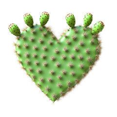 heart-shaped cactus on white background