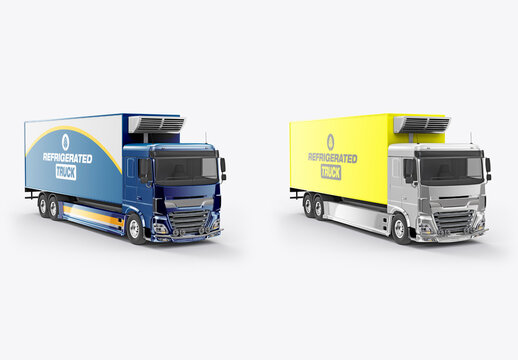 Refrigerated Truck Mockup