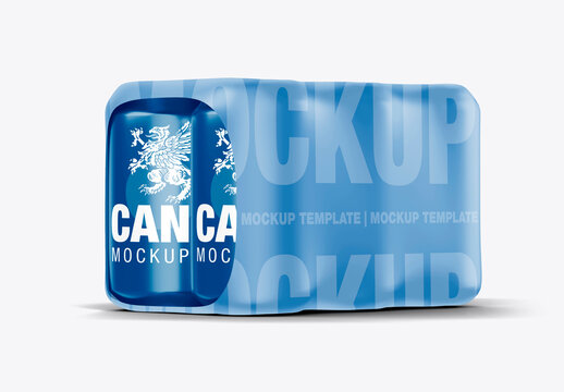 Six-Pack Cans Mockup