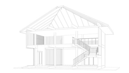 3D illustration of building structure