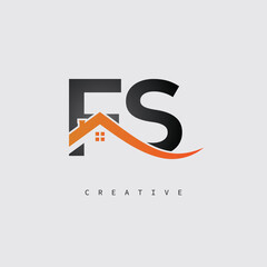  FS Real Estate Creative Logo – Minimalist House Roof Monogram for Property, Realtor & Construction Branding
