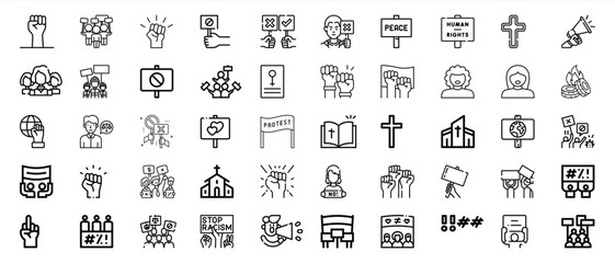 Diverse collection of protest and human rights icons