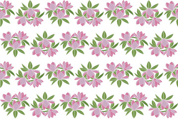 Illustration Pattern of magnolia flower with leaf.