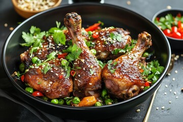 Fototapeta premium A mouthwatering dish of crispy duck legs