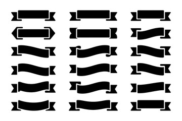 Vector ribbons banners set decorative design shapes