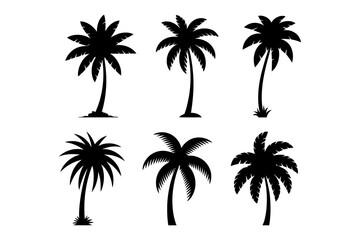 Palm tree silhouette vector tropical summer design