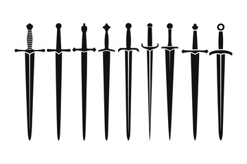 Collection of different medieval sword illustrations