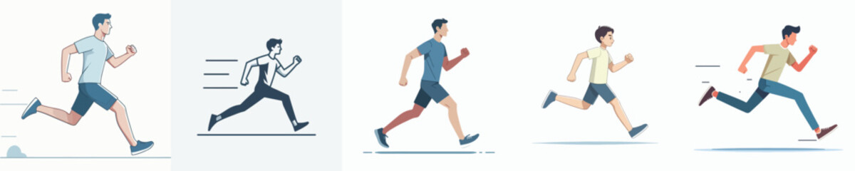 vector of young man running