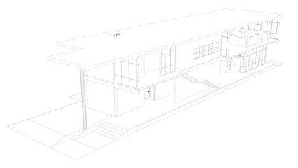 3D illustration of building structure
