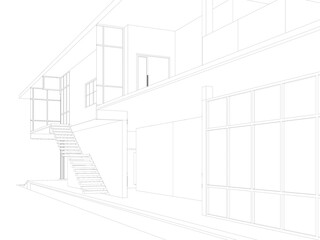 3D illustration of building structure