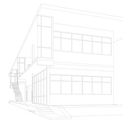 3D illustration of building structure