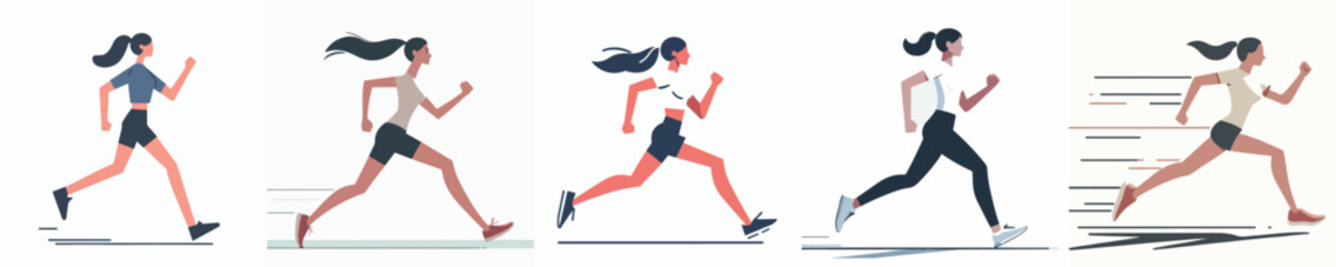 vector of woman running
