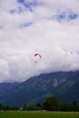paragliding in the mountains