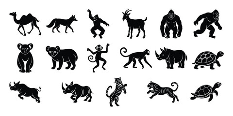 set of animals silhouettes