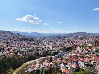 Panoramic View of a Scenic Cityscape of Sarajevo