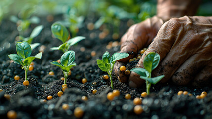 Sowing the Seeds of Tomorrow: A Farmer's Hands Nurturing Life