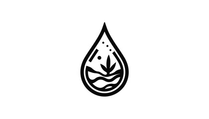 Fototapeta premium Water droplet design with plant elements